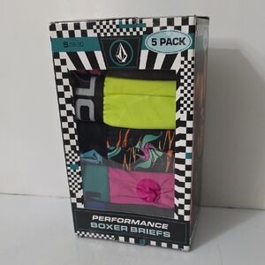 Volcom Men's Boxer Briefs 5-Pack - Neon Green, Black, Pink, Blue